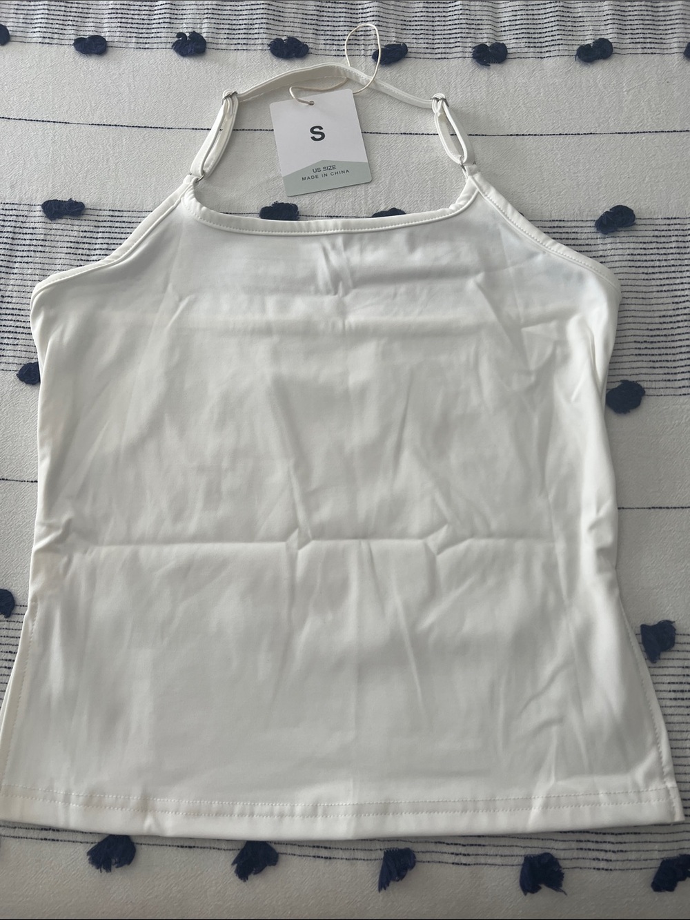 Women's White Slim Strap Tank Top - Brand: